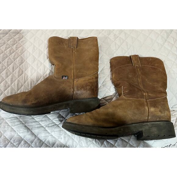 Justin 4760 Men's Brown Round Toe Leather Mid Calf Work Boots
Size 11 - Picture 2 of 10